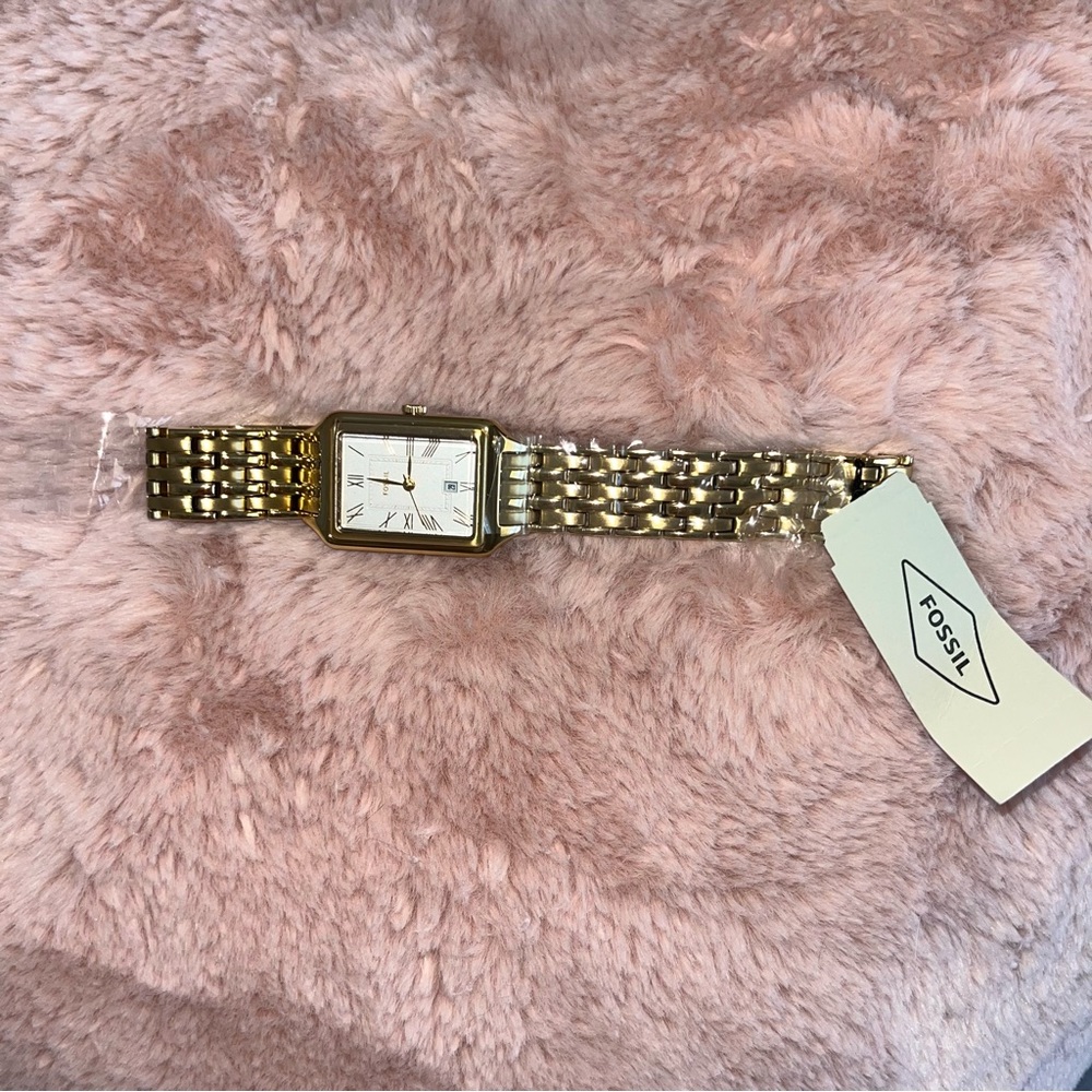 Fossil Raquel Three-Hand Date Gold Tone Stainless Steel Watch